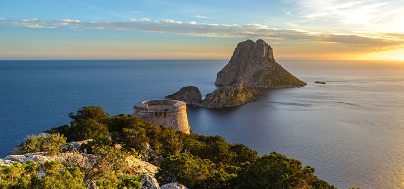 Savinar Tower and Es Vedra island, Ibiza